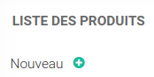 Création d'un produit