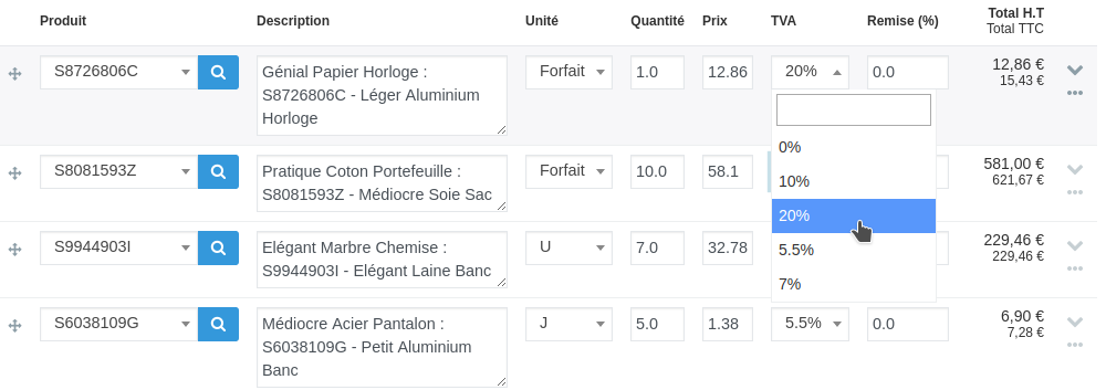 Comment gère-t-on les TVA multiples ?